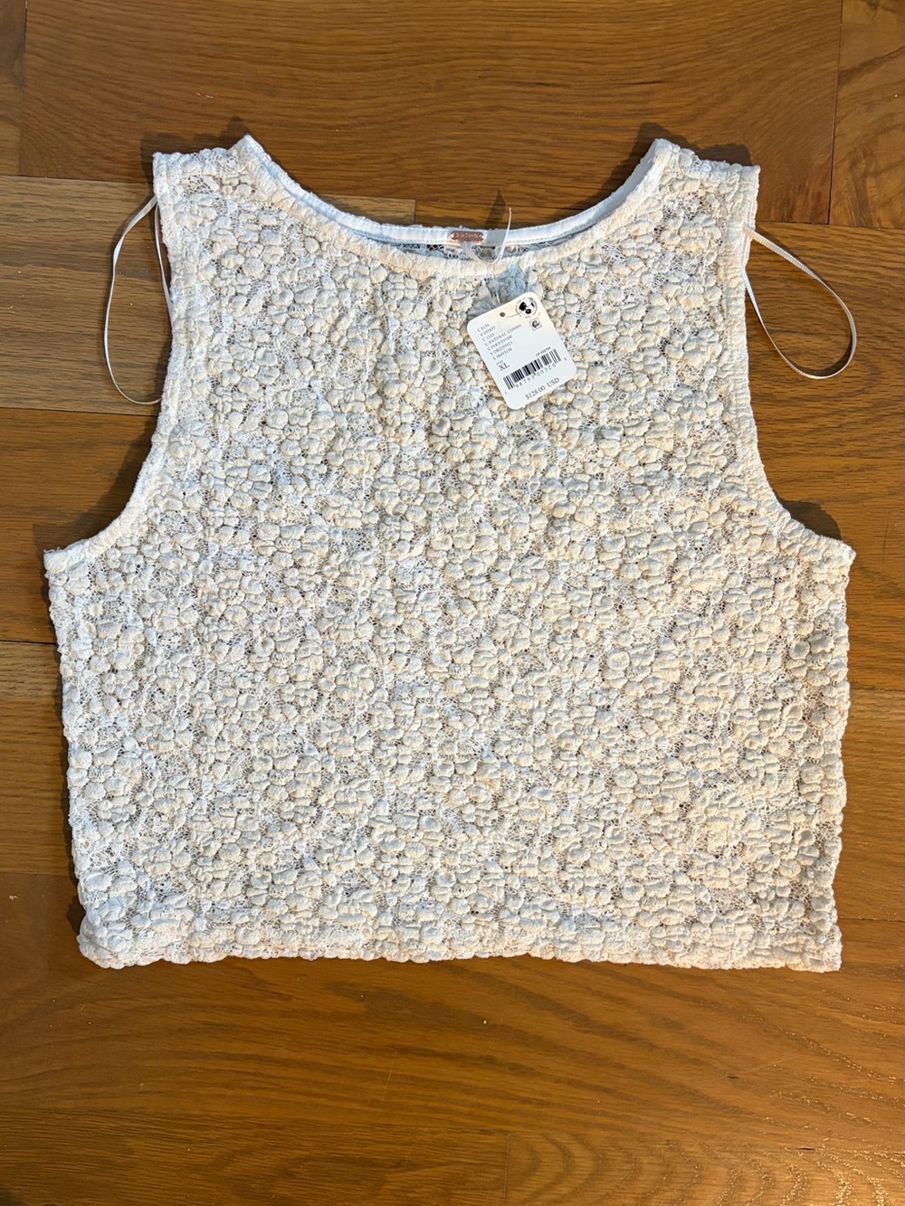 Free People Lace Sleeveless Crop Top - White
